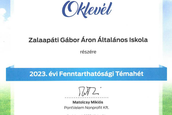 2023. vi Fenntarthatsgi Tmaht eredmnyei